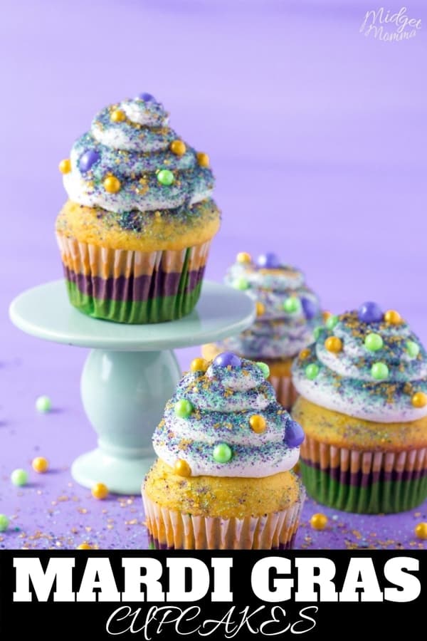 Mardi Gras Cinnamon Cupcake Recipe • MidgetMomma