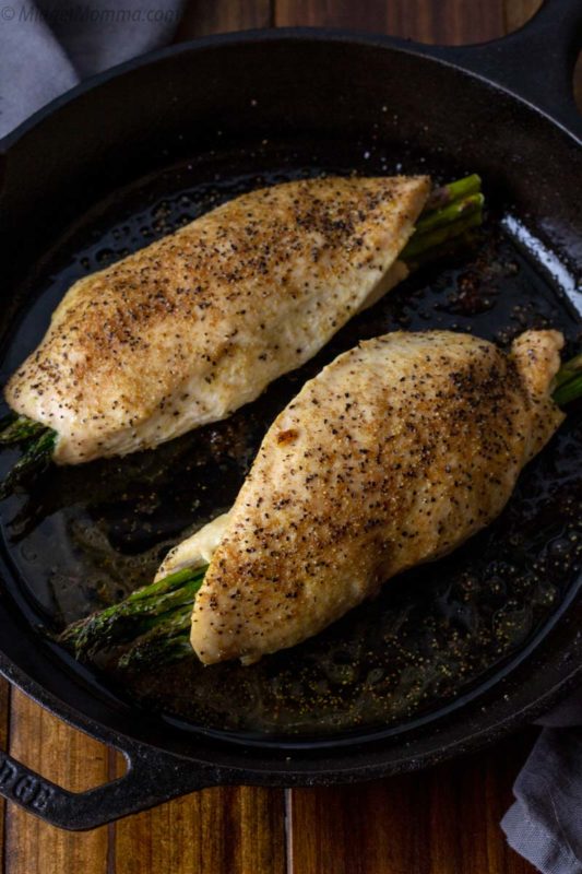 Cheesy Asparagus Stuffed Chicken Breasts - Quick and Easy Dinner!