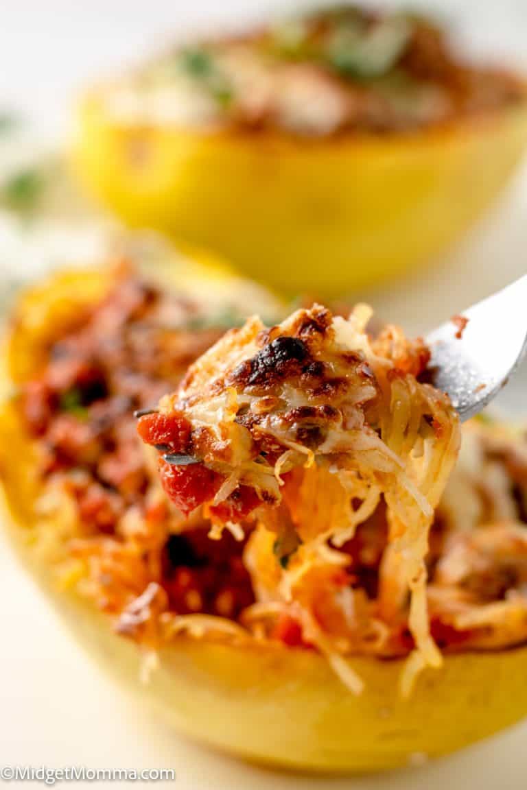 Baked Spaghetti Squash Lasagna with Meat • MidgetMomma