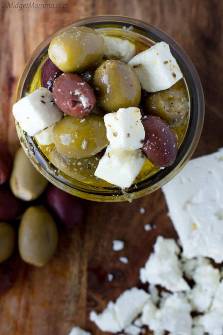 Greek Marinated Olives and Feta Cheese • MidgetMomma