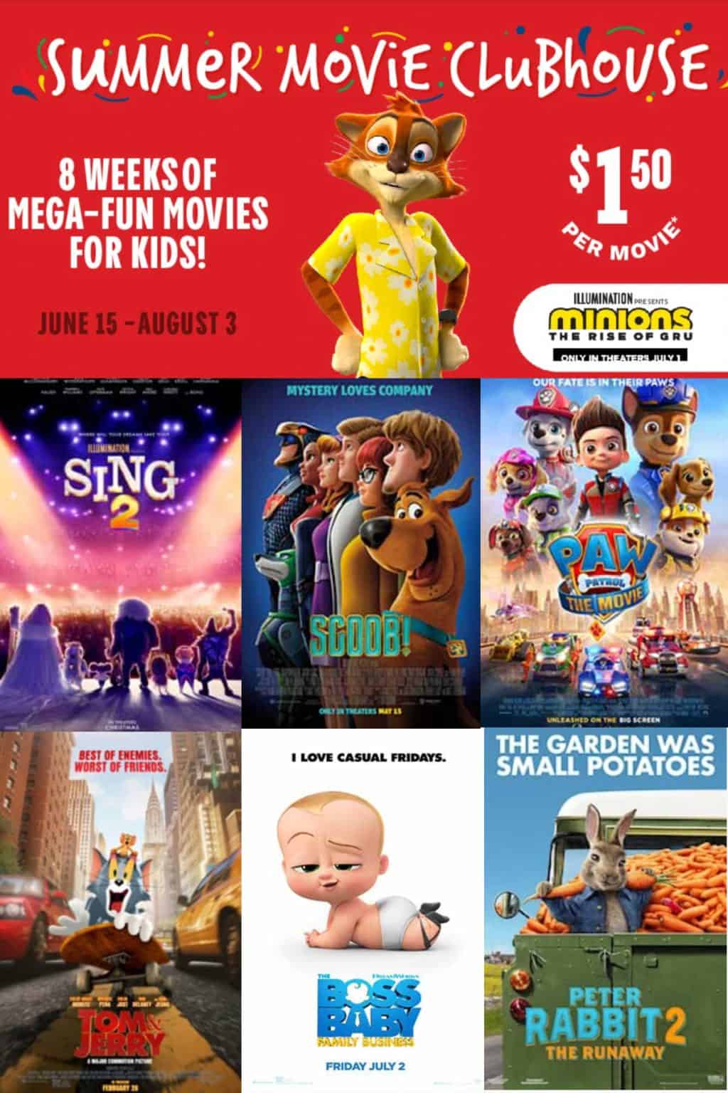 2022 Cinemark Summer Movie Clubhouse ONLY 1.50 Per Person!! • MidgetMomma