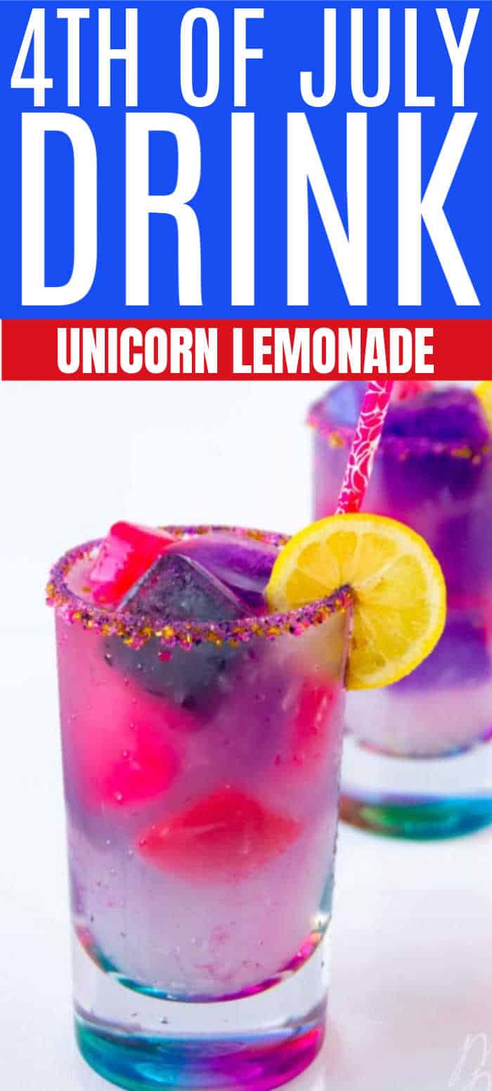 Unicorn Lemonade made with Homemade Lemonade Recipe