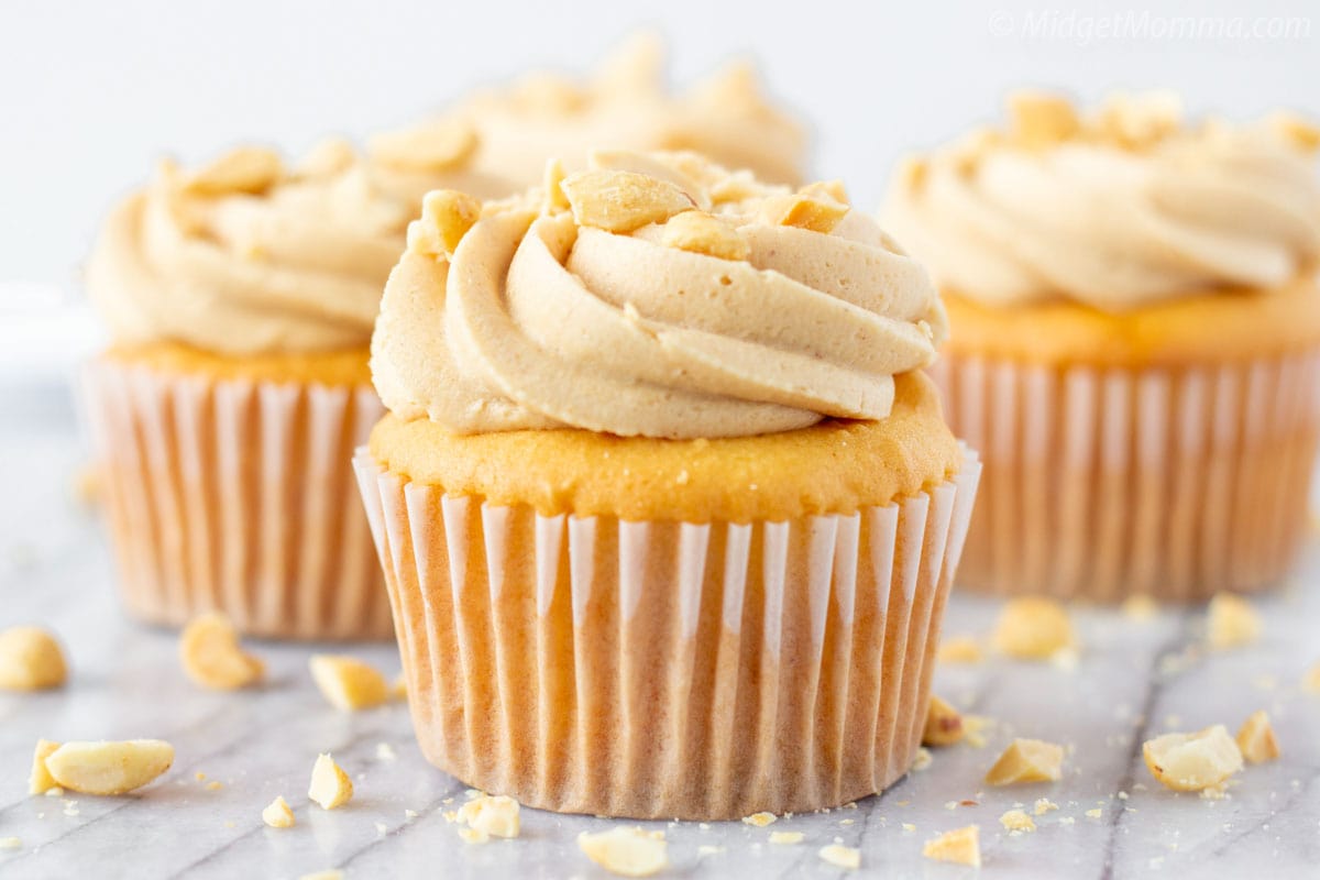 Peanut Butter Cupcakes - Moist & Delicious! • MidgetMomma