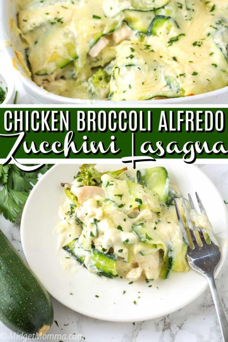 Chicken and Broccoli Alfredo Zucchini Lasagna • MidgetMomma