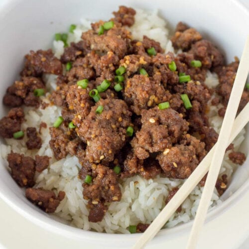 Korean Ground Beef and Rice Bowls (Done in 20 minutes!)