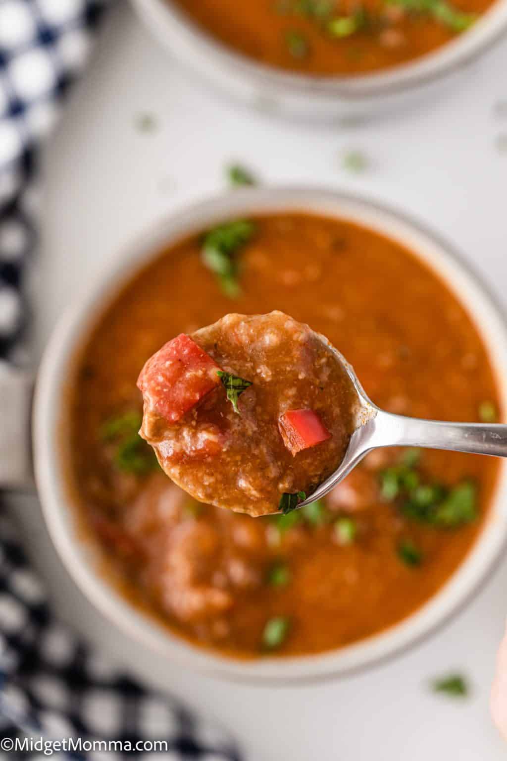 Slow cooker Beef Stuffed Peppers Soup • MidgetMomma