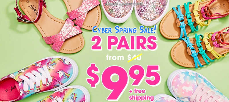 2 Pairs of JustFab Kids Shoes only $9 