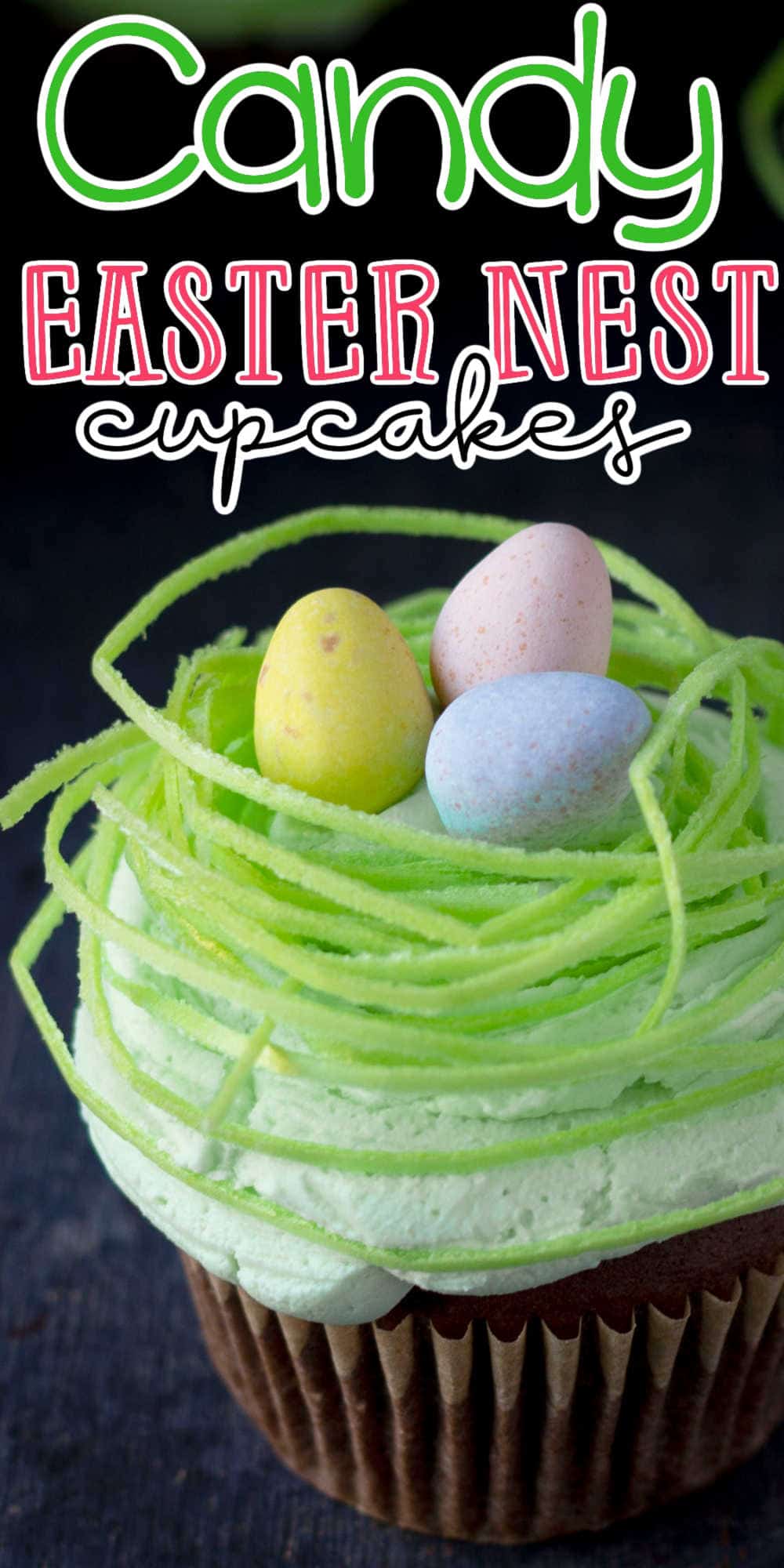 Candy Egg Nest Easter Cupcakes • MidgetMomma