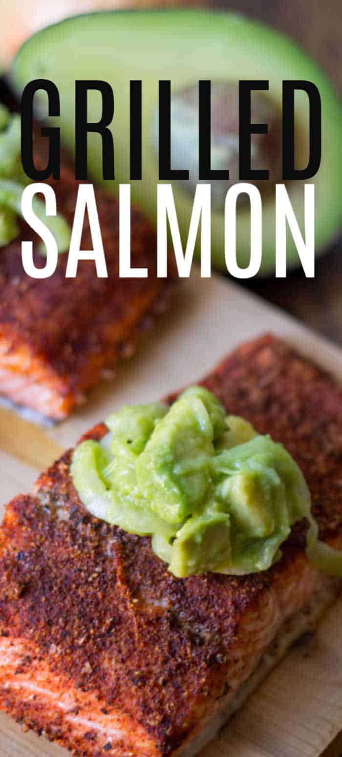 Grilled Salmon with Avocado Onion Salsa • MidgetMomma