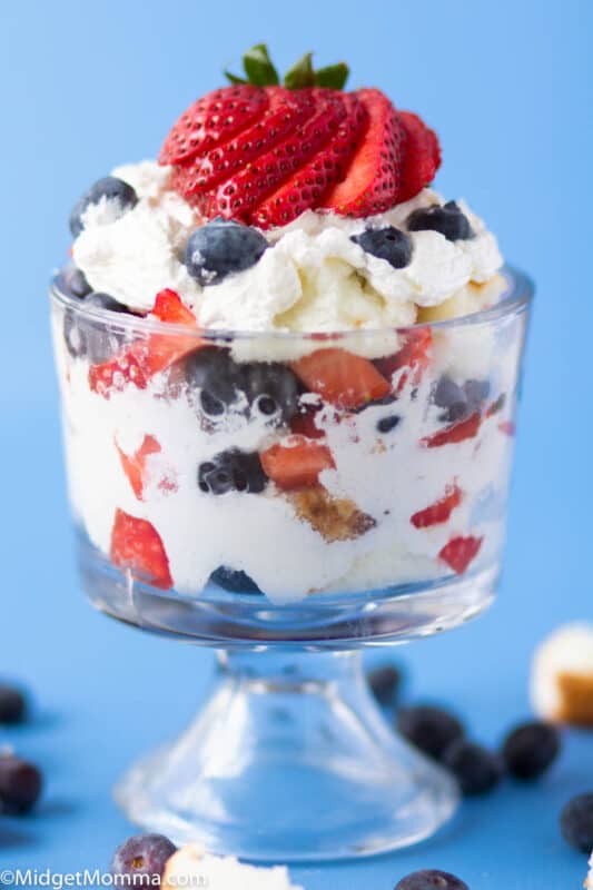 Strawberry Blueberry Trifle Desseert Recipe • MidgetMomma.com