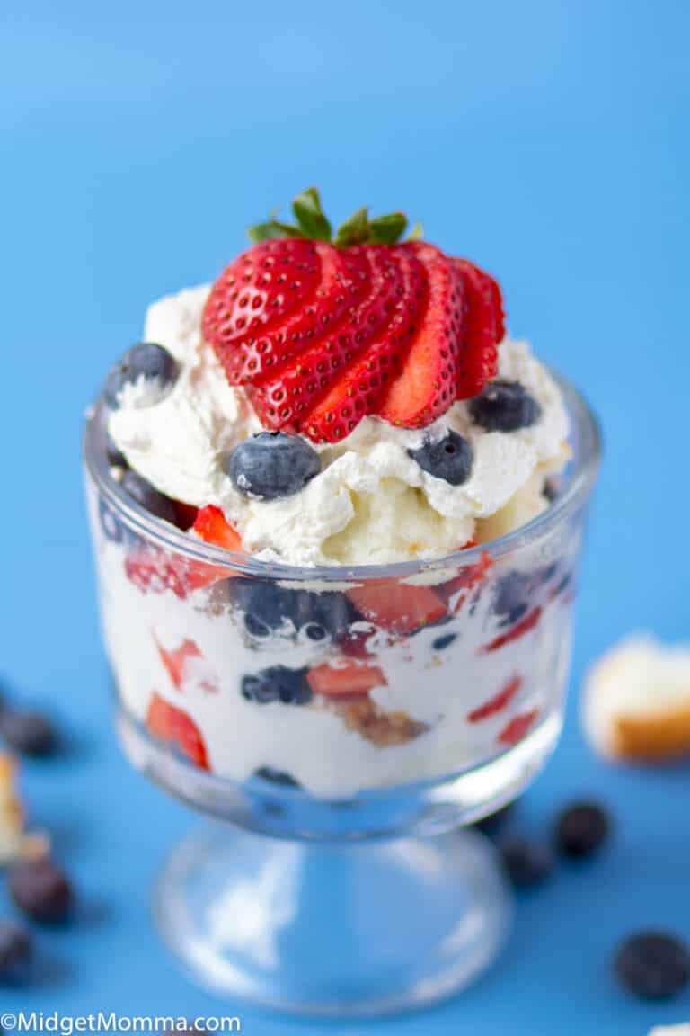 Strawberry Blueberry Trifle Desseert Recipe • MidgetMomma.com