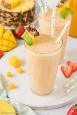 Tropical Mango Pineapple Fruit Smoothie Recipe • MidgetMomma