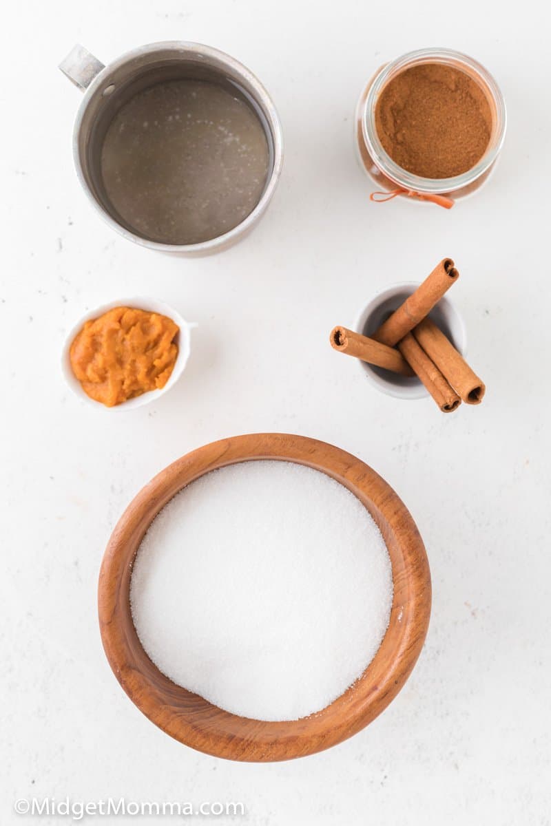 Homemade pumpkin spice syrup ingredients
