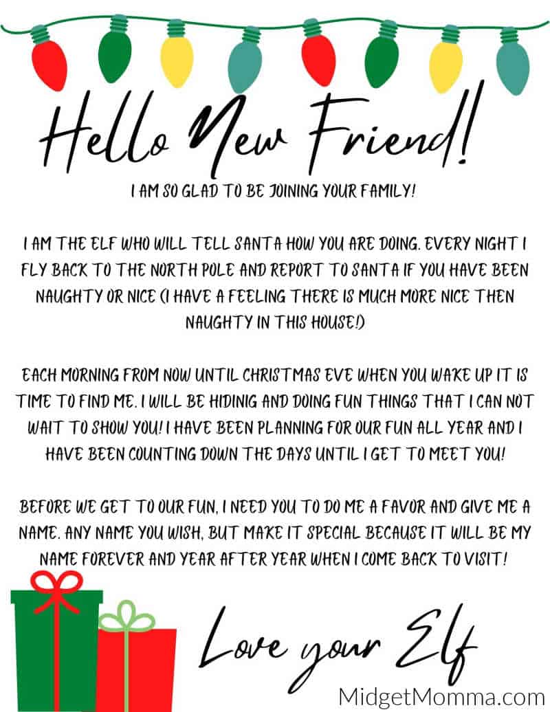 Elf Back Letter Free Printable Printable Form, Templates and Letter