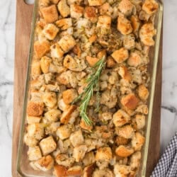 homemade herb bread stuffing recipe with fresh bread