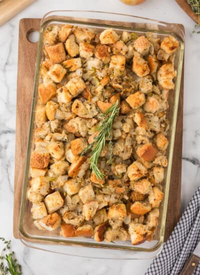 homemade herb bread stuffing recipe with fresh bread