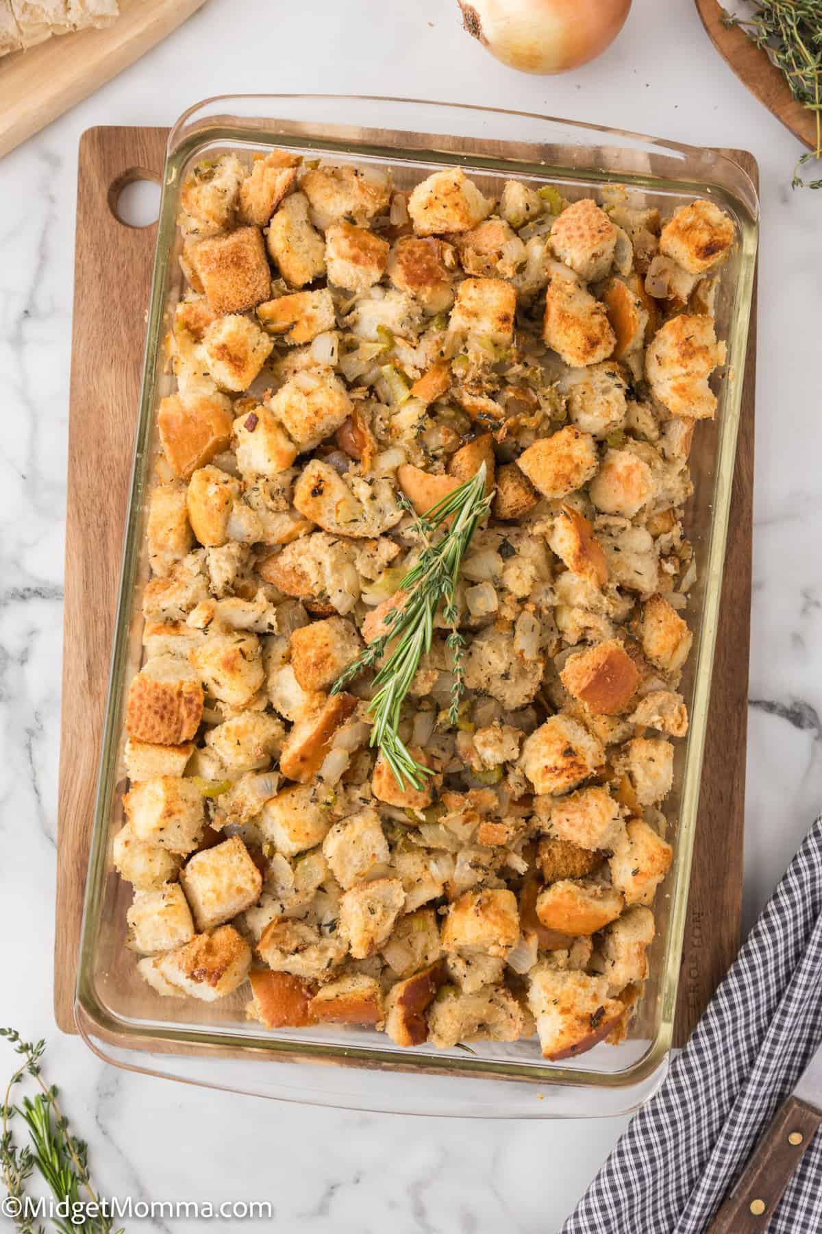 homemade herb bread stuffing recipe with fresh bread