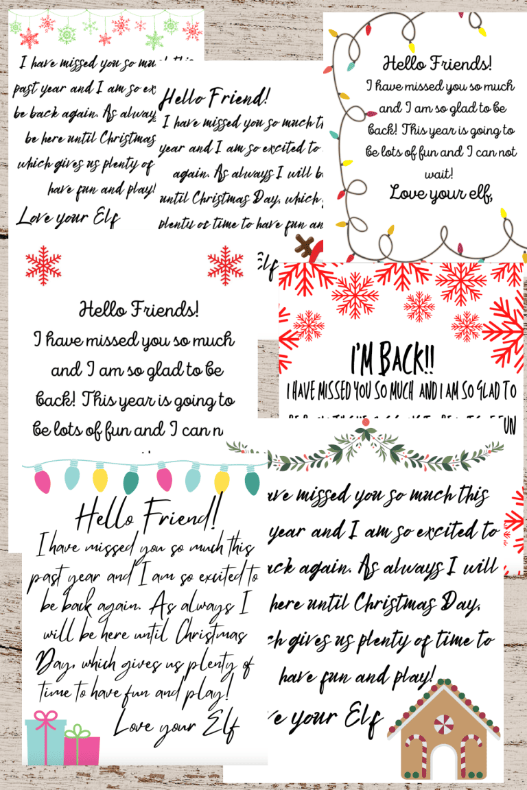 20 FREE I'm Back Elf on the Shelf Arrival Letter Printables