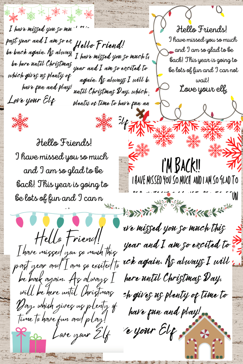 20 Free I'm Back Elf On The Shelf Arrival Letter Printables