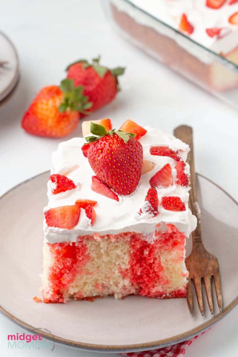 Strawberry Poke Cake Recipe • MidgetMomma