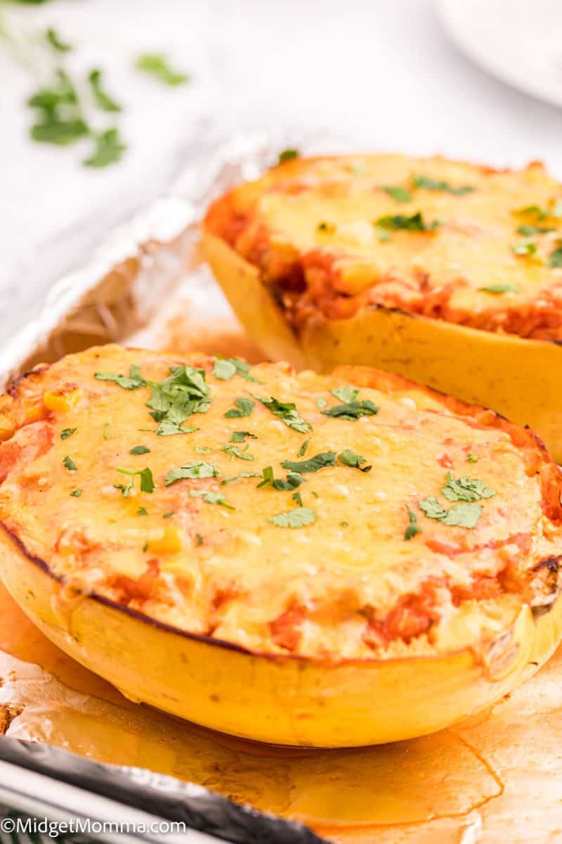 Chicken Enchilada Stuffed Spaghetti Squash Recipe