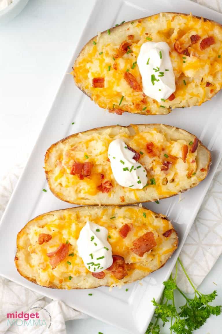 Twice baked potatoes Recipe - Loaded with Bacon and Cheese