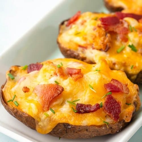 Twice baked potatoes Recipe - Loaded with Bacon and Cheese