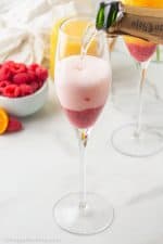 Raspberry Mimosas Recipe (+ Mocktail Recipe) • MidgetMomma