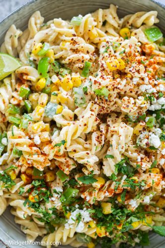 Mexican Street Corn Pasta Salad • MidgetMomma