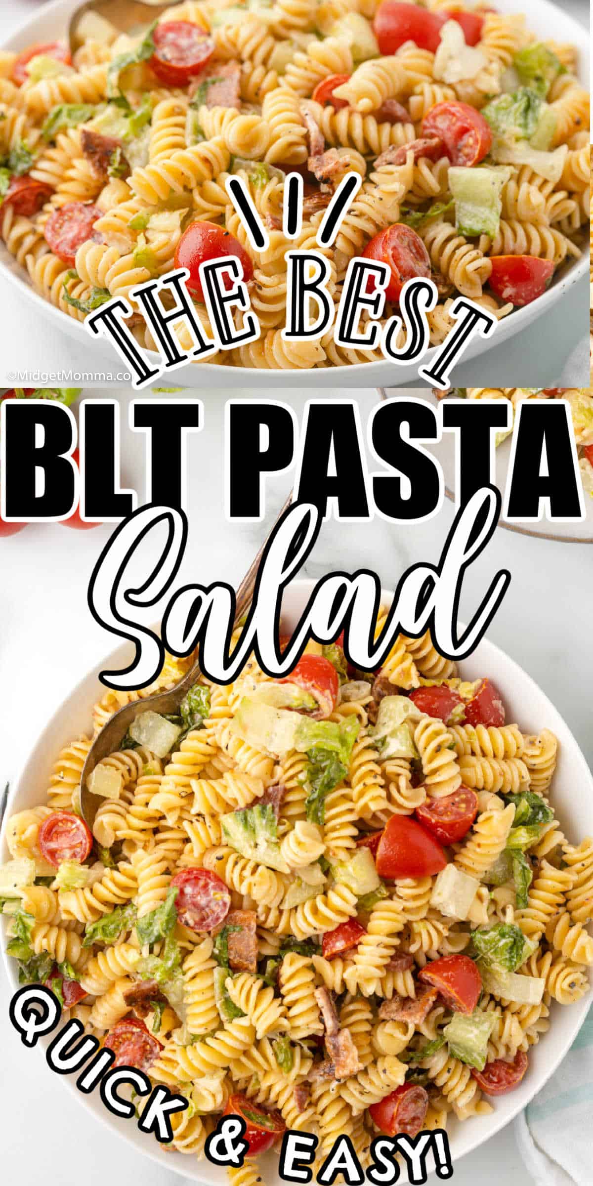 Creamy BLT Pasta Salad Recipe • MidgetMomma