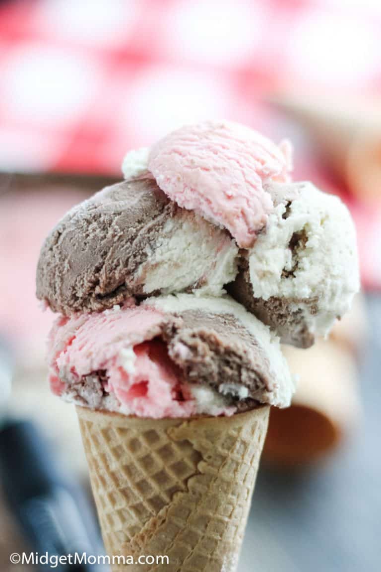 No Churn Neapolitan Ice Cream • MidgetMomma