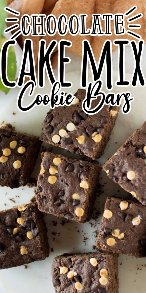 Chocolate Cake Mix Cookie Bars • MidgetMomma