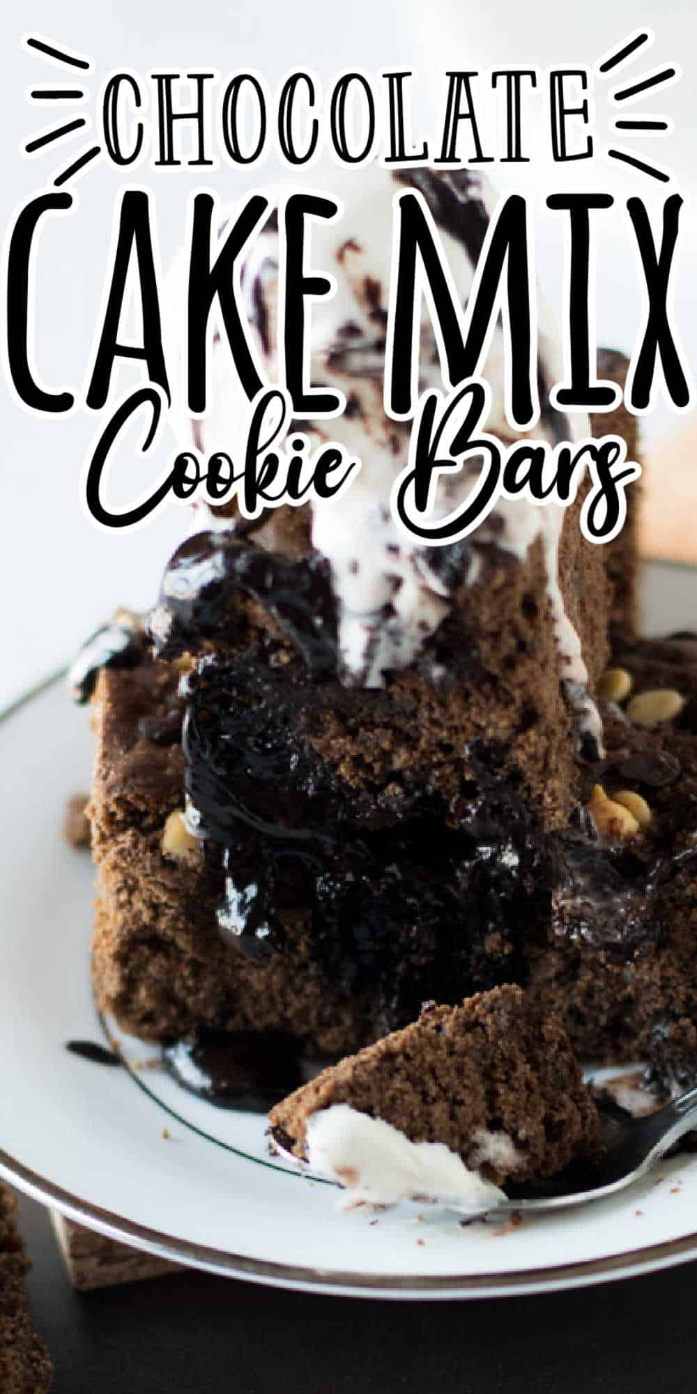 Chocolate Cake Mix Cookie Bars • MidgetMomma