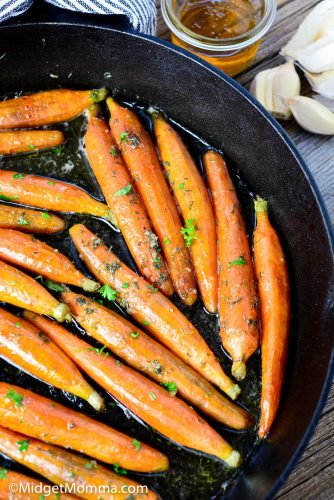 Honey Garlic Roasted Carrots • MidgetMomma