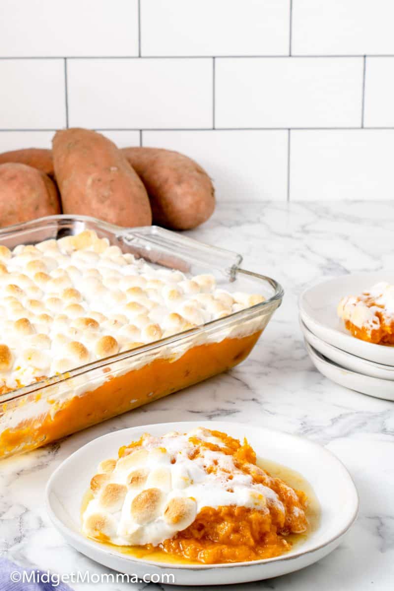 Sweet Potato Casserole with Marshmallows • MidgetMomma