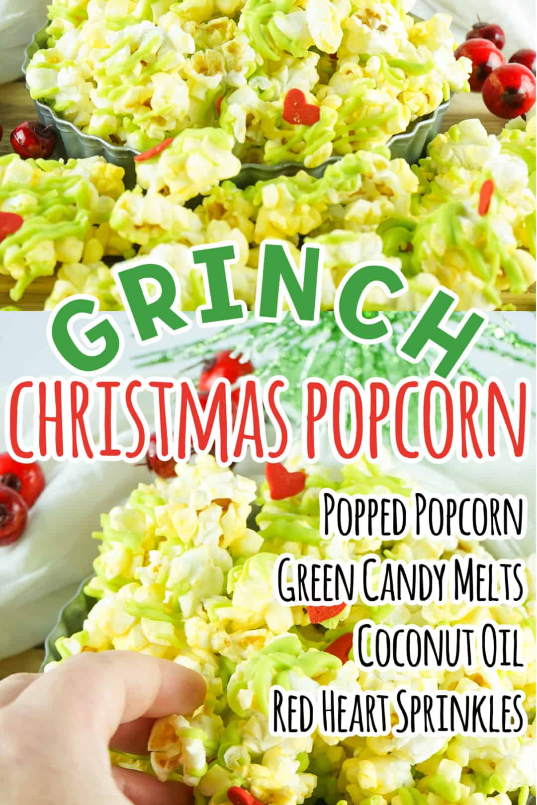Grinch Popcorn - Cooking with Curls