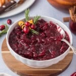 homemade cranberry sauce with whole cranberries