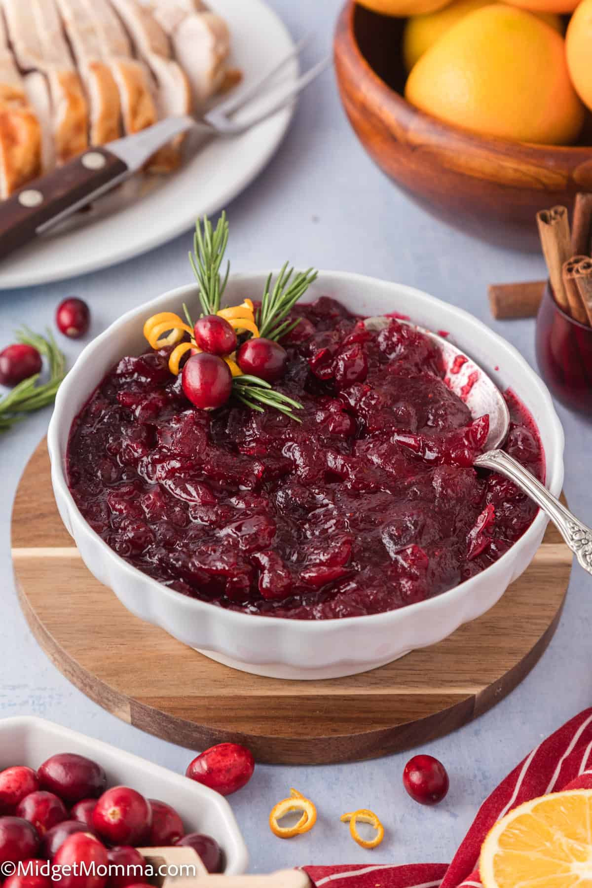 homemade cranberry sauce with whole cranberries