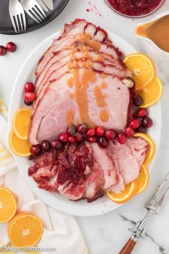 Baked Ham with Cranberry Orange Glaze • MidgetMomma
