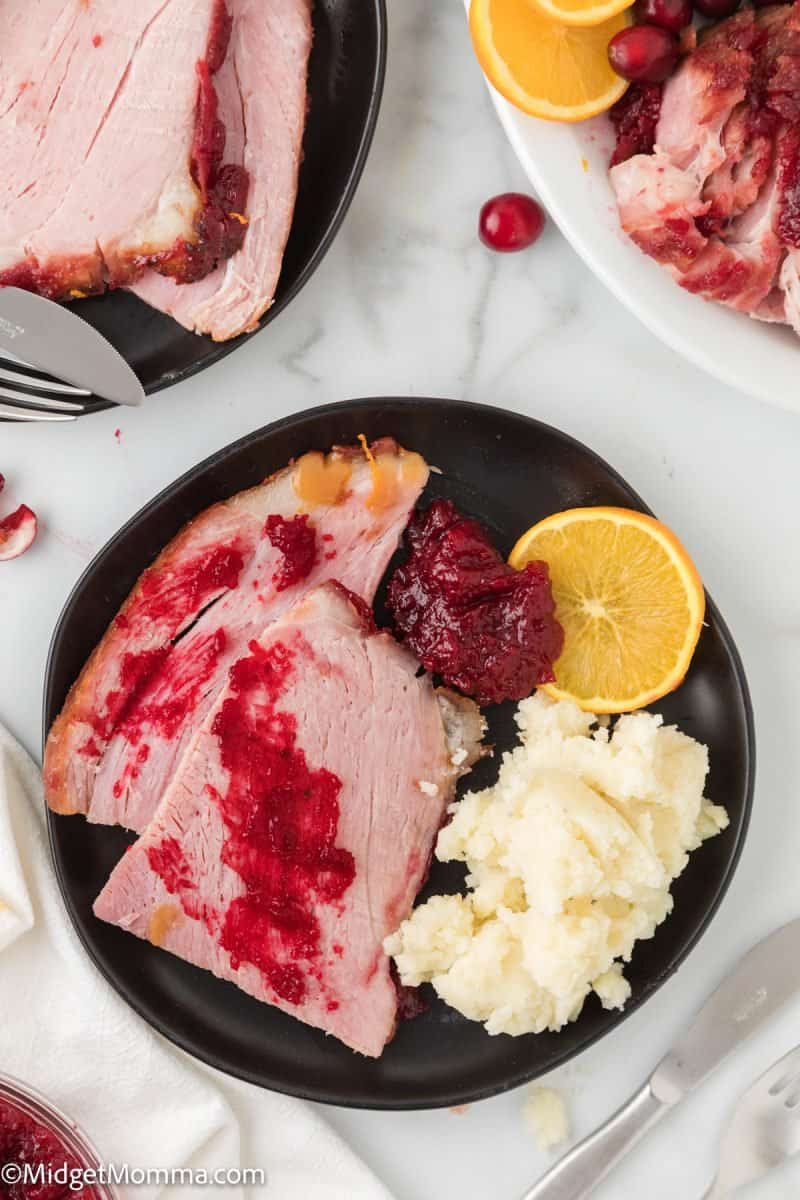 Baked Ham with Cranberry Orange Glaze • MidgetMomma