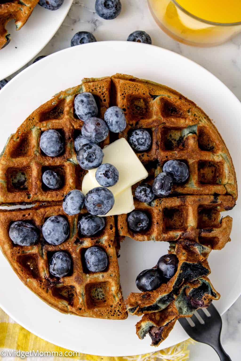 Blueberry Waffles Recipe • MidgetMomma