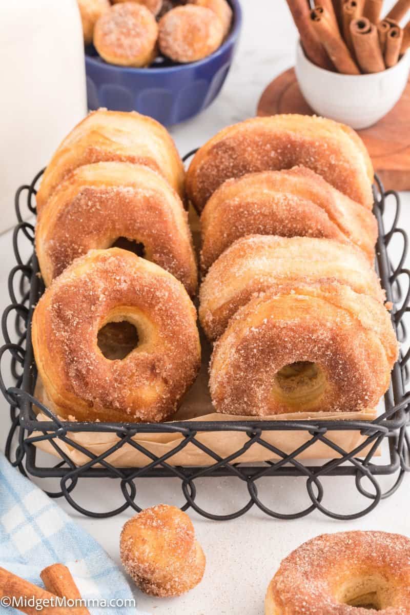 Cinnamon Sugar Air Fryer Donuts Recipe (Made With Canned Biscuits)