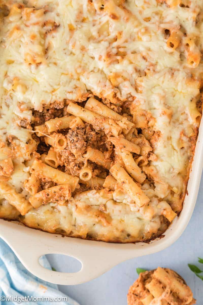 Baked Ziti with Ground Beef • MidgetMomma