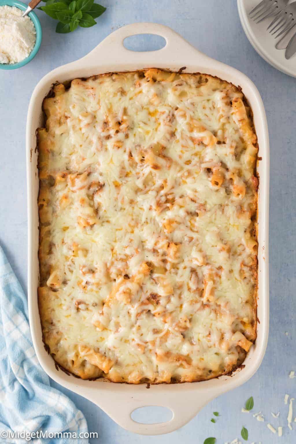 Baked Ziti with Ground Beef • MidgetMomma