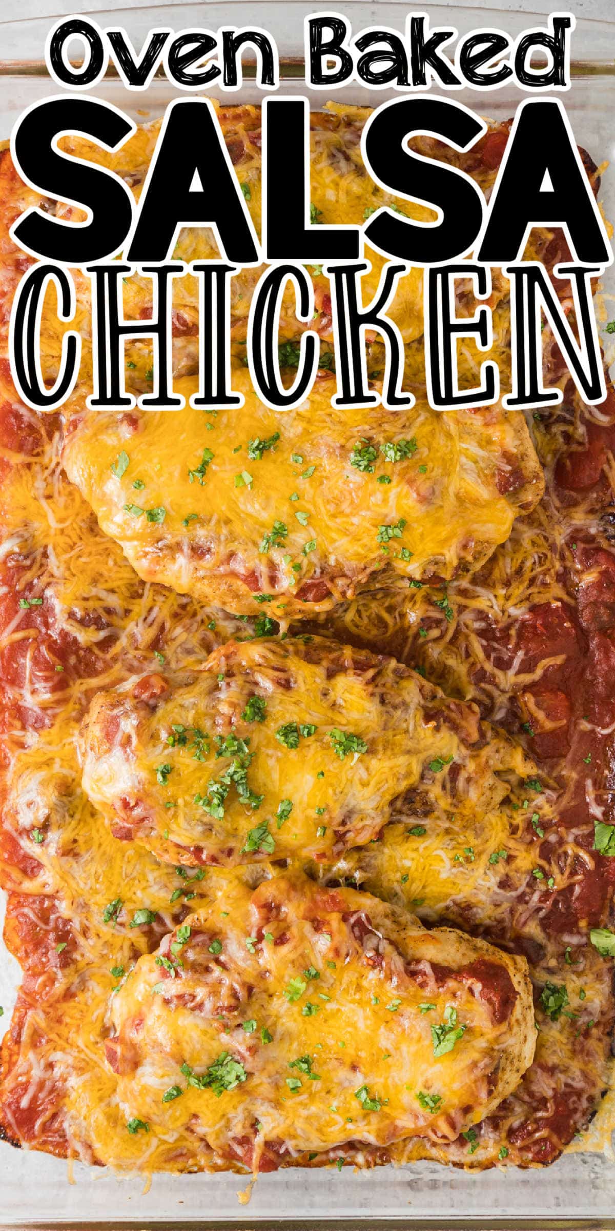 Cheesy Baked Salsa Chicken Recipe • MidgetMomma