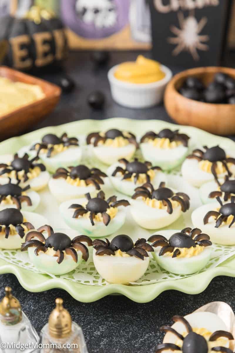 Spooky Spider Halloween Deviled Eggs Recipe • MidgetMomma