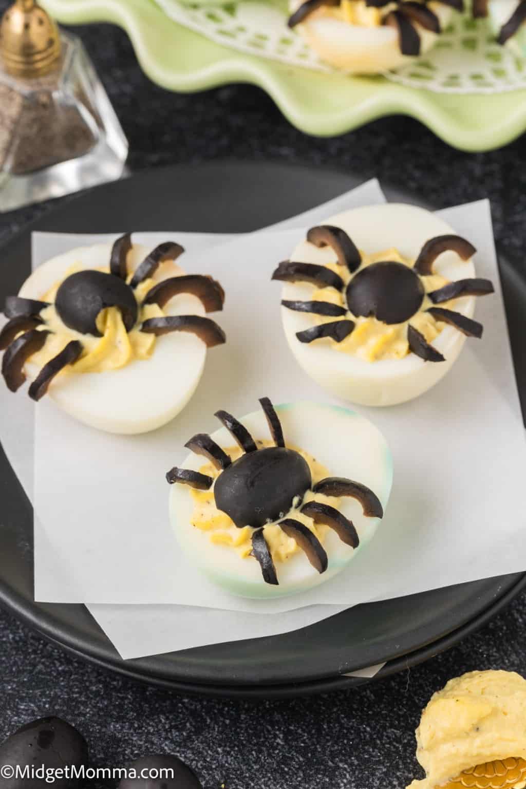 Spooky Spider Halloween Deviled Eggs Recipe • MidgetMomma