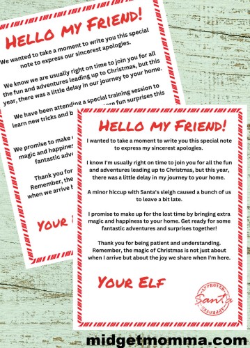 What to do if your Elf is Late + FREE Elf Late Arrival Letters