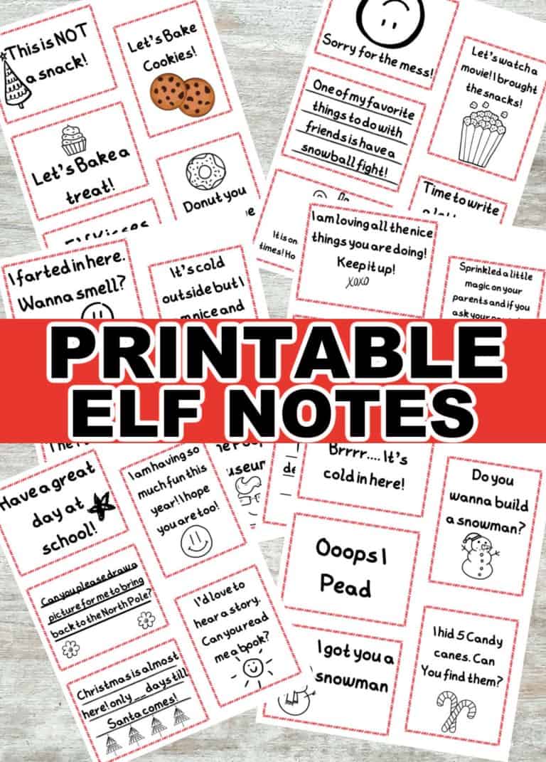 30 FREE Elf on the Shelf Note Printable (Elf Sized Notes) • MidgetMomma