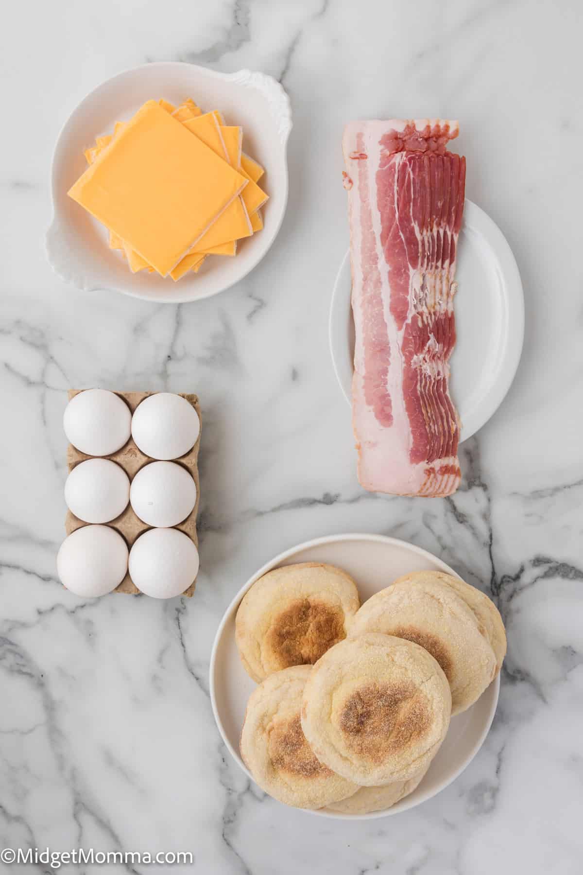 Bacon Egg and Cheese Breakfast Sandwiches Ingredients